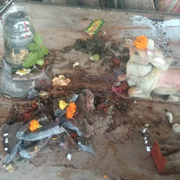 सागर में धार्मिक स्थल में तोड़फोड़:कैंसर पेशेंट पर प्रतिमा को तोड़ने का आरोप; बोला- भगवान से मौत मांग रहा था